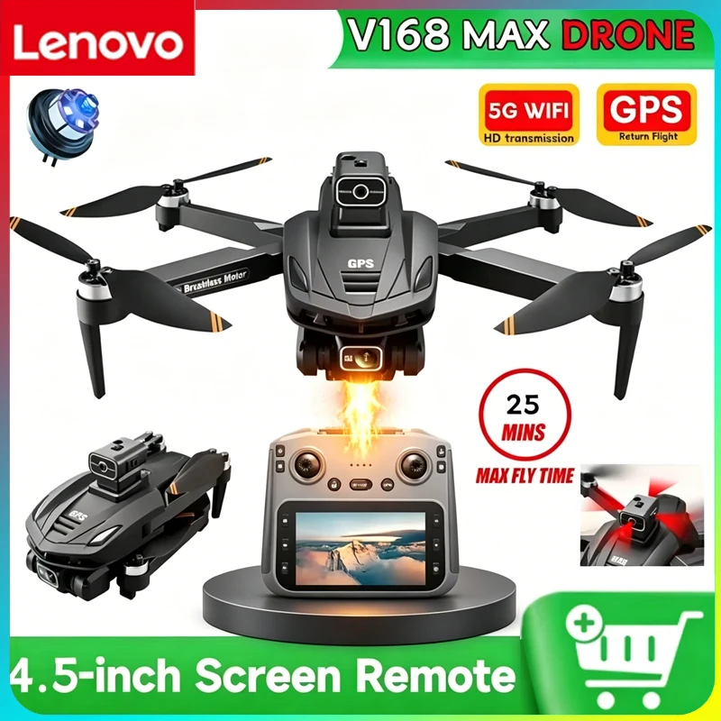 Drone Smart Rc Foldable - Lenovo V168 Foldable RC Quadcopter 8K