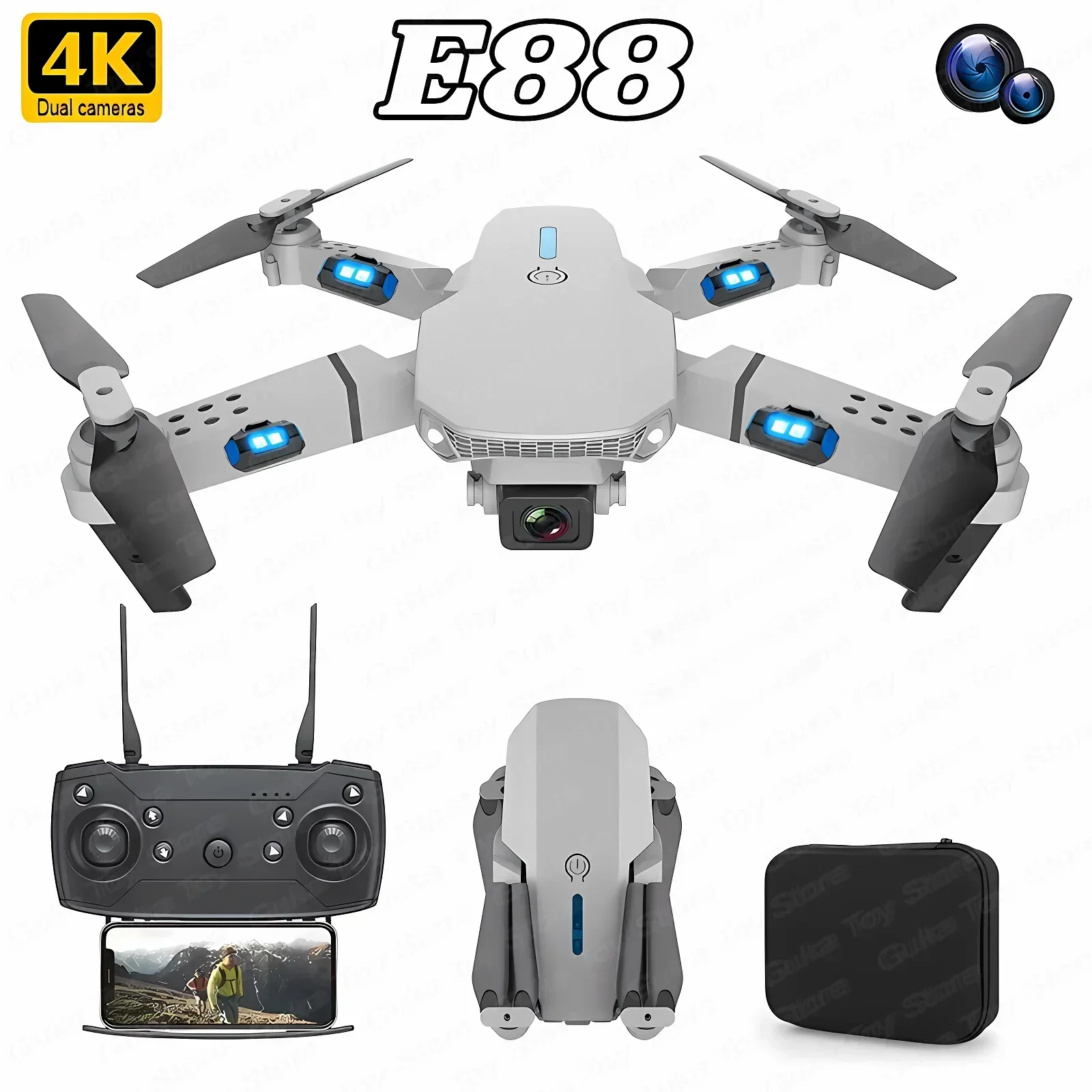 E88 Pro WIFI FPV Drone Wide An - Drone Rc Foldable ulasan dan harga